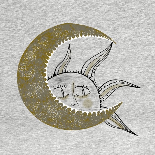 Sun and moon minimalistic design celestial by Richardsonh25